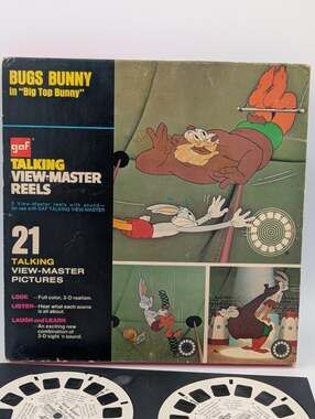 Gaf Bugs Bunny In “Big Top Bunny” Talking View Master Reels VTG MIB
